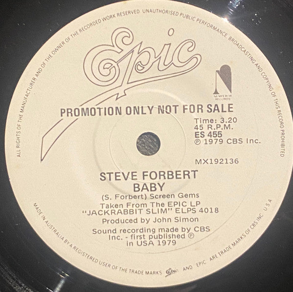 Steve Forbert : (Say Goodbye To) Little Jo (7", Single, Promo)