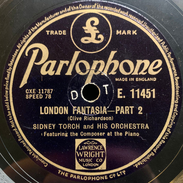 Sidney Torch & Orchestra : London Fantasia (Shellac, 12", RP, DT)