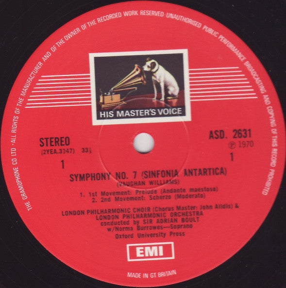 Ralph Vaughan Williams, Norma Burrowes, London Philharmonic Choir, London Philharmonic Orchestra, Sir Adrian Boult : Sinfonia Antartica (LP)