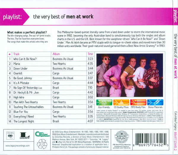Men At Work : Playlist: The Very Best Of Men At Work (CD, Comp)