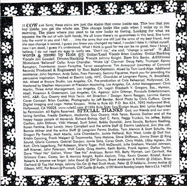 Rule 62 : Rule 62 (CD, Album)