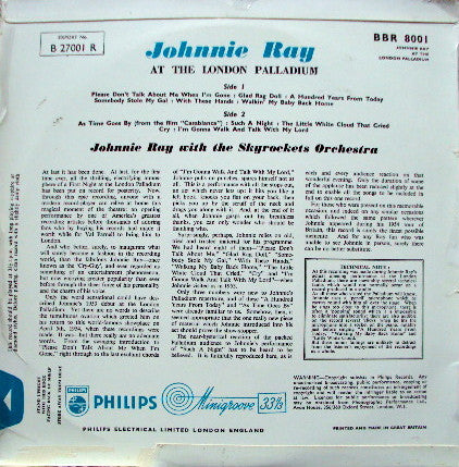 Johnnie Ray : At The London Palladium (10", Album, RE)