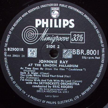 Johnnie Ray : At The London Palladium (10", Album, RE)