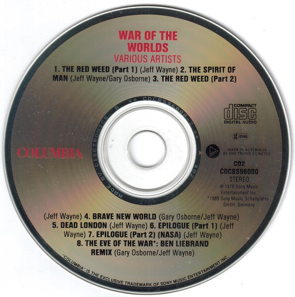 Jeff Wayne : The War Of The Worlds (2xCD, Album, RE)