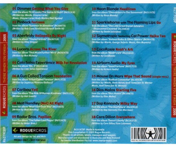 Various : Rogue Rcrds - There When You Finish - 2005 (CD, Comp, Promo, Smplr)