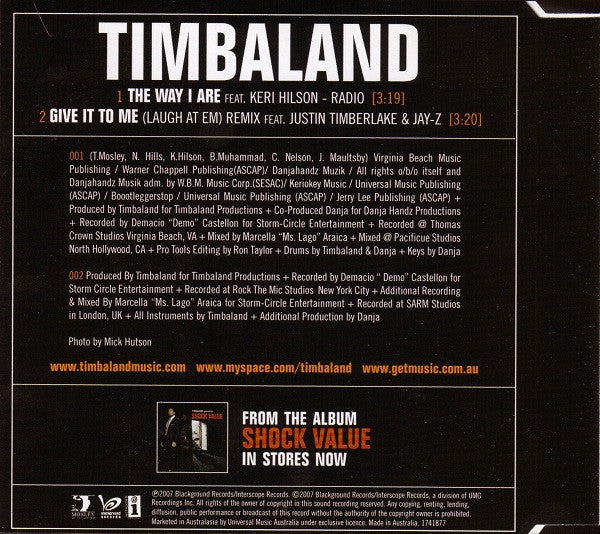 Timbaland Featuring Keri Hilson : The Way I Are (CD, Single)