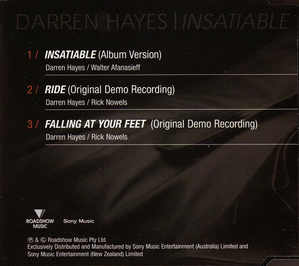 Darren Hayes : Insatiable (CD, Single)
