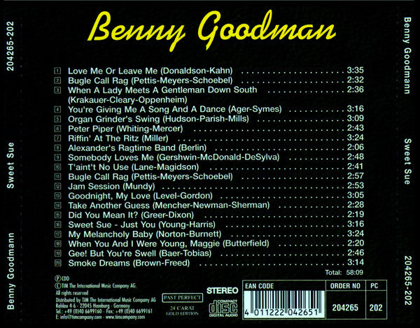 Benny Goodman : Sweet Sue (CD, Comp)