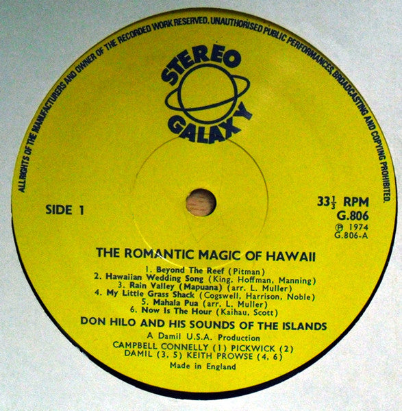 Don Hilo : The Romantic Magic Of Hawaii (LP, Album)