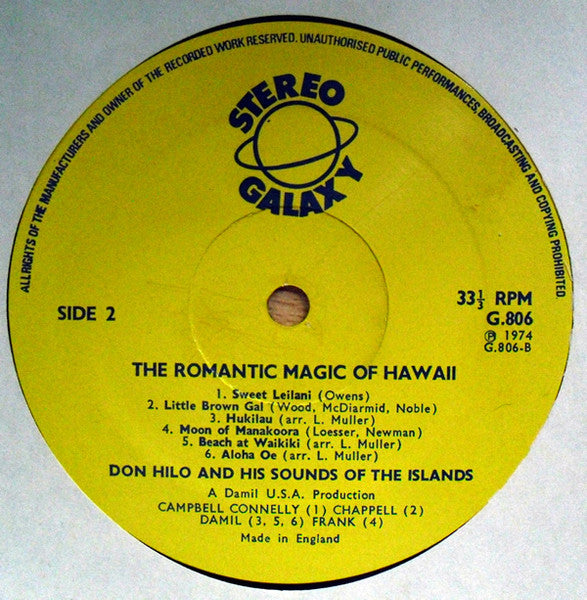 Don Hilo : The Romantic Magic Of Hawaii (LP, Album)
