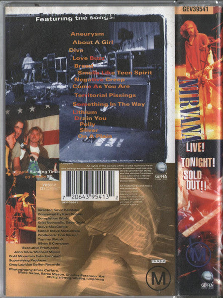 Nirvana : Live! Tonight! Sold Out!! (VHS, Comp, PAL, Dol)