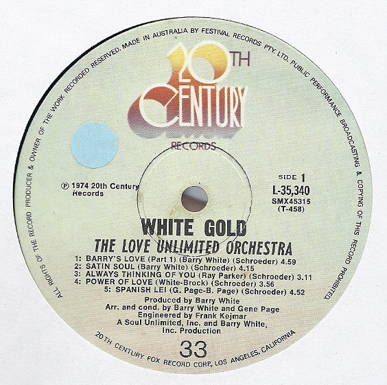 The Love Unlimited Orchestra* : White Gold (LP, Album)