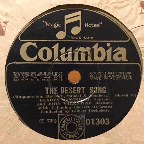 Gladys Moncrieff : The Desert Song / Rio Rita (Shellac, 10")