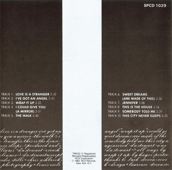Eurythmics : Sweet Dreams (Are Made Of This) (CD, Album, RP)
