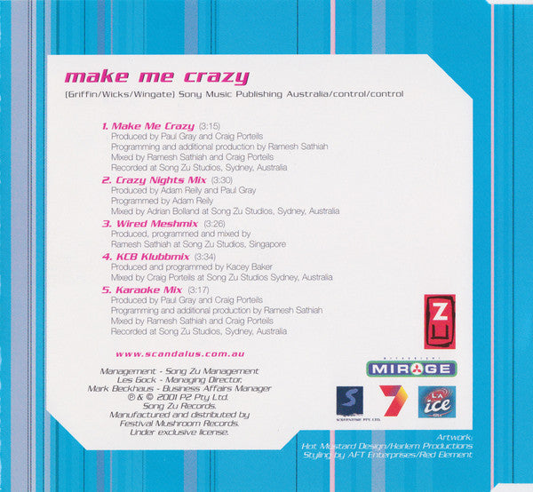 Scandal'Us : Make Me Crazy (CD, Single)