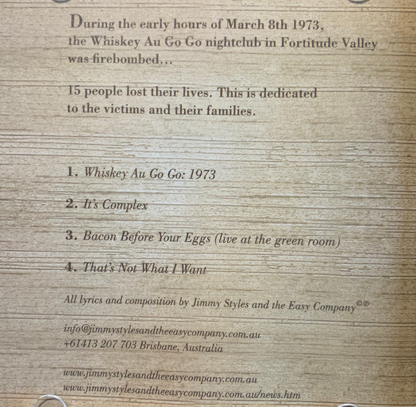 Jimmy Styles And The Easy Company : Most Suffocated (CD, EP)