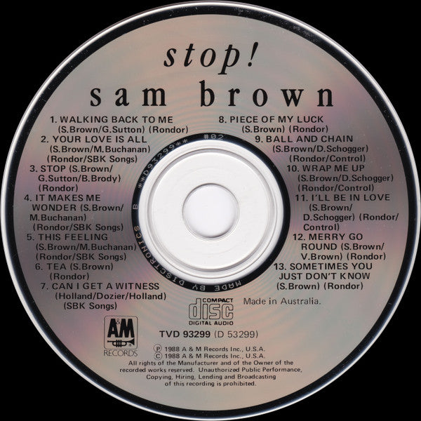 Sam Brown : Stop! (CD, Album, RE)