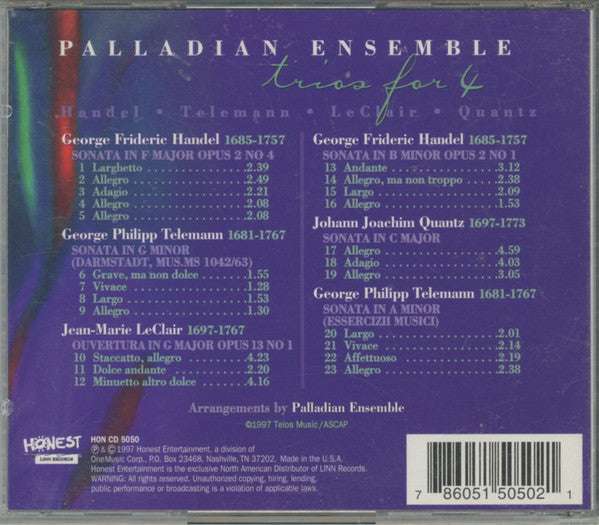 Palladian Ensemble : Trios For 4 (CD, Album)