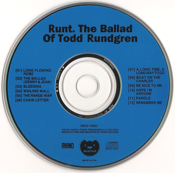 Runt : Runt. The Ballad Of Todd Rundgren (CD, Album, RE)