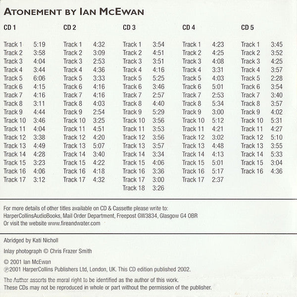Ian McEwan : Atonement (5xCD, RE, Abr)
