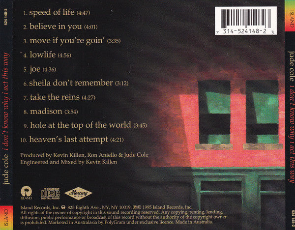 Jude Cole : I Don't Know Why I Act This Way (CD, Album)