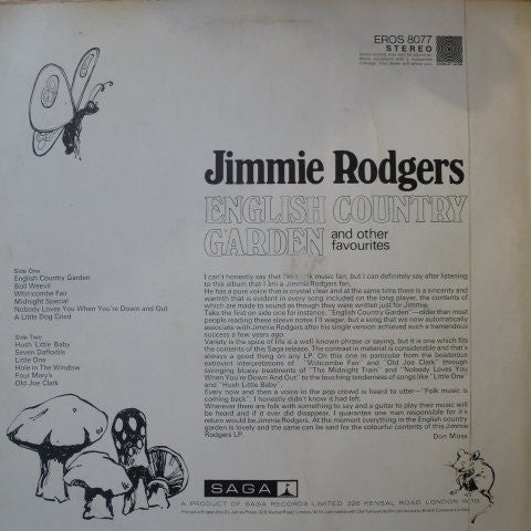 Jimmie Rodgers (2) : English Country Garden And Other Favourites (LP, RE)