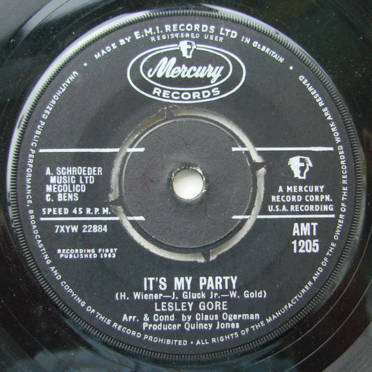 Lesley Gore : It's My Party  (7", Single)