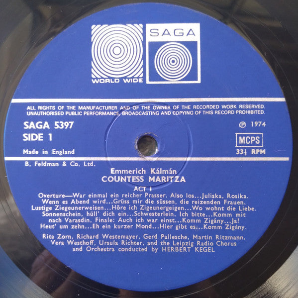 Emmerich Kalman* : "Countess Maritza" (LP, Ed )