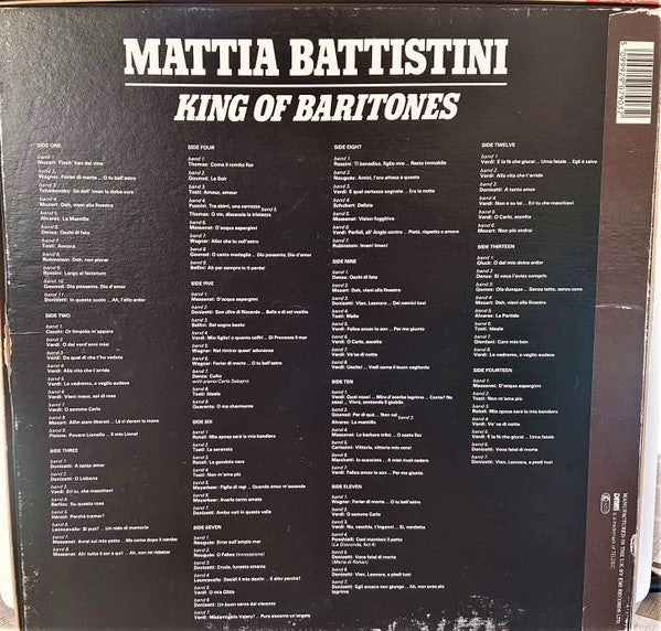 Mattia Battistini : King Of Baritones (7xLP, Comp, Mono + Box)