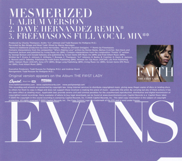 Faith Evans : Mesmerized (CD, Single, Copy Prot.)