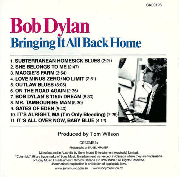 Bob Dylan : Bringing It All Back Home (CD, Album, RE)