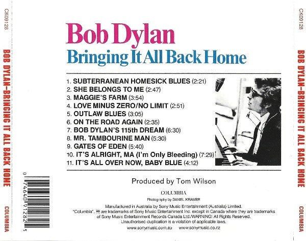 Bob Dylan : Bringing It All Back Home (CD, Album, RE)