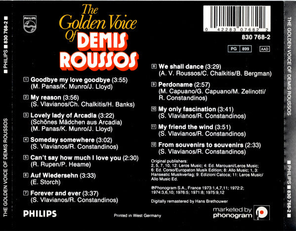 Demis Roussos : The Golden Voice Of Demis Roussos (CD, Comp, RE, RP, PMD)