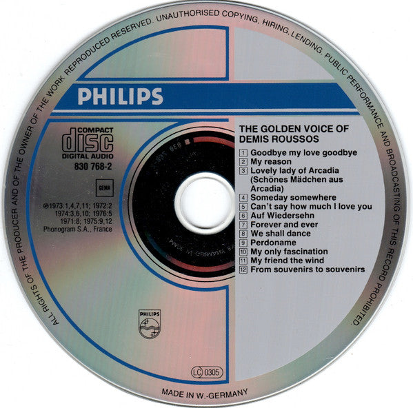 Demis Roussos : The Golden Voice Of Demis Roussos (CD, Comp, RE, RP, PMD)
