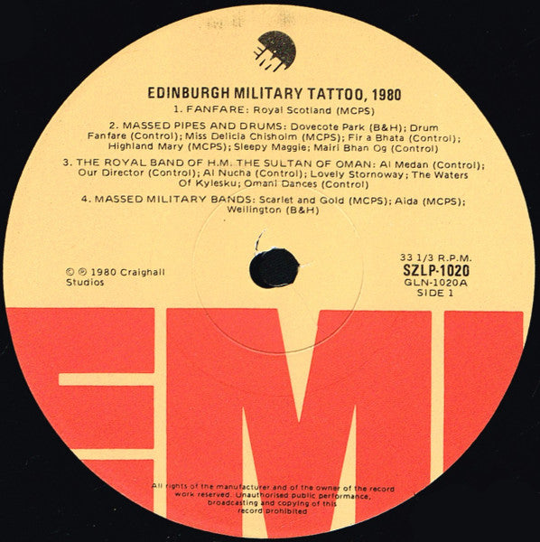 Various : Edinburgh Military Tattoo 1980 (LP, Album)