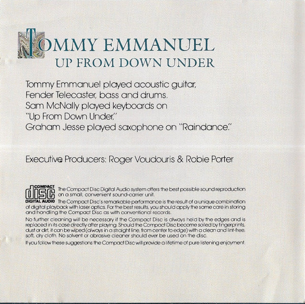 Tommy Emmanuel : Up From Down Under (CD, Album, RE)