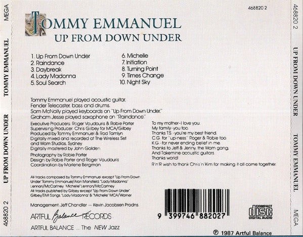Tommy Emmanuel : Up From Down Under (CD, Album, RE)