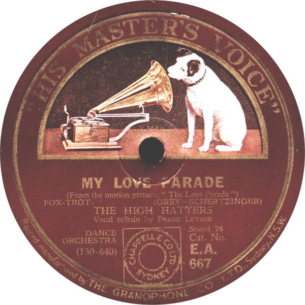 The High Hatters : My Love Parade / Nobody's Using It Now (Shellac, 10")
