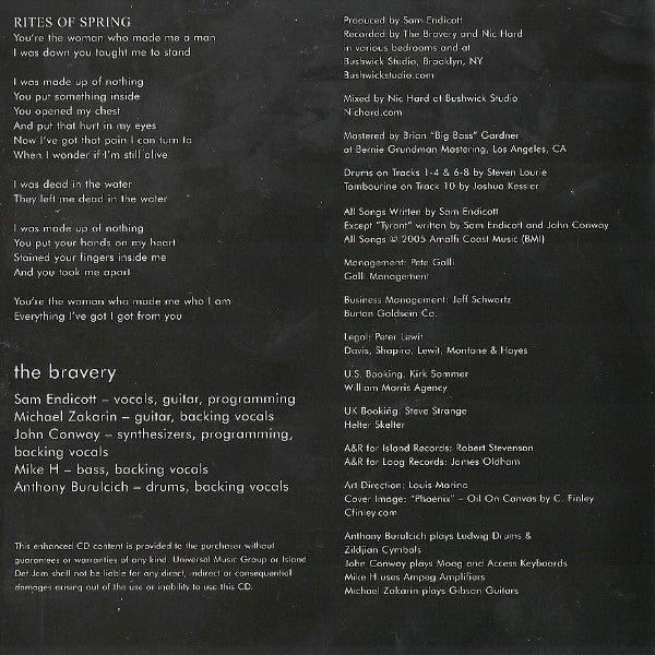 The Bravery : The Bravery (CD, Album, Enh)