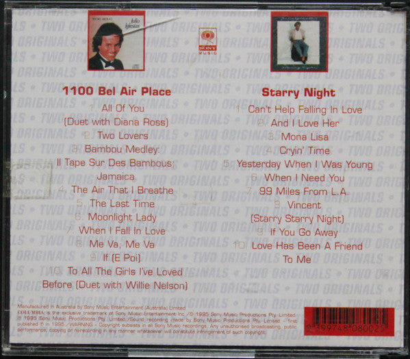 Julio Iglesias : 1100 Bel Air Place & Starry Night (2xCD, Comp)