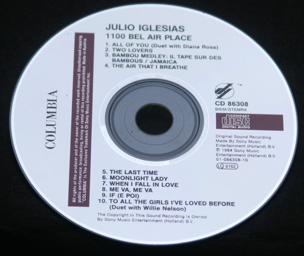 Julio Iglesias : 1100 Bel Air Place & Starry Night (2xCD, Comp)