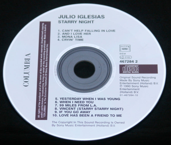 Julio Iglesias : 1100 Bel Air Place & Starry Night (2xCD, Comp)