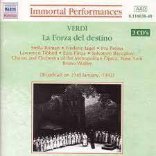 Verdi* - Bruno Walter, Stella Roman, Frederick Jagel, Irra Petina, Lawrence Tibbett, Ezio Pinza, Salvatore Baccaloni, Chorus* And Orchestra Of The Metropolitan Opera, New York* : La Forza Del Destino (3xCD)