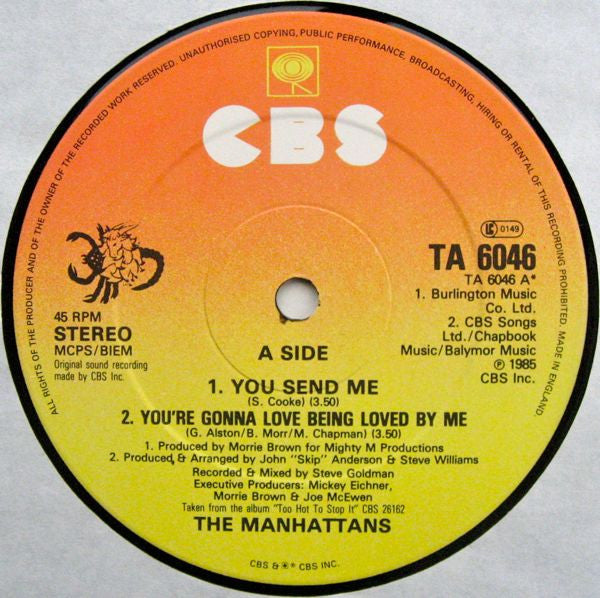 The Manhattans* : You Send Me (12")