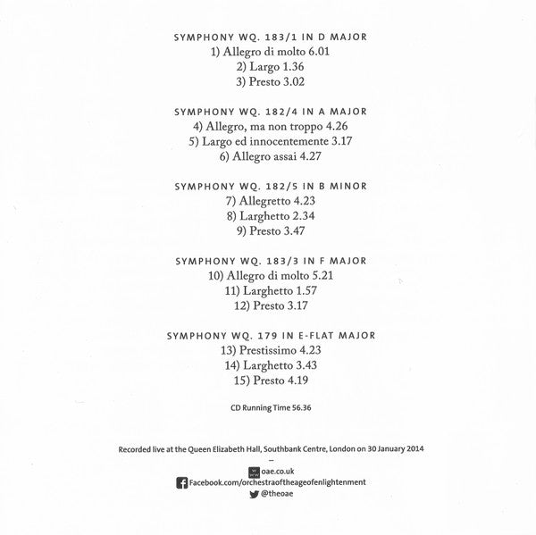 Carl Philipp Emanuel Bach – Orchestra Of The Age Of Enlightenment, Rebecca Miller : Symphonies (CD, Album)