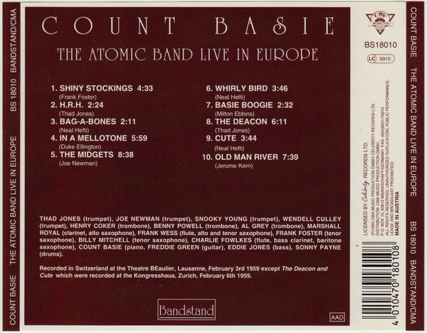 Count Basie : The Atomic Band Live In Europe (CD, Album, RE)