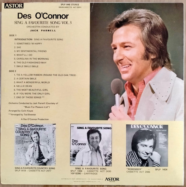 Des O'Connor : Sing A Favourite Song Volume 3 (LP, Comp)