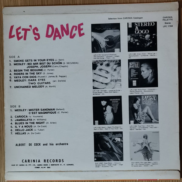 Albert De Cock And His Orchestra* : Let's Dance (LP, Album)