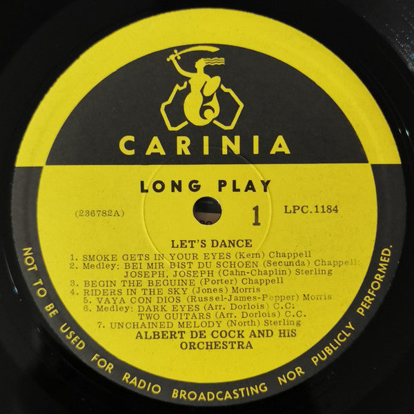 Albert De Cock And His Orchestra* : Let's Dance (LP, Album)