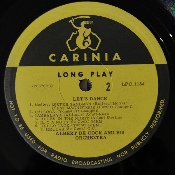Albert De Cock And His Orchestra* : Let's Dance (LP, Album)